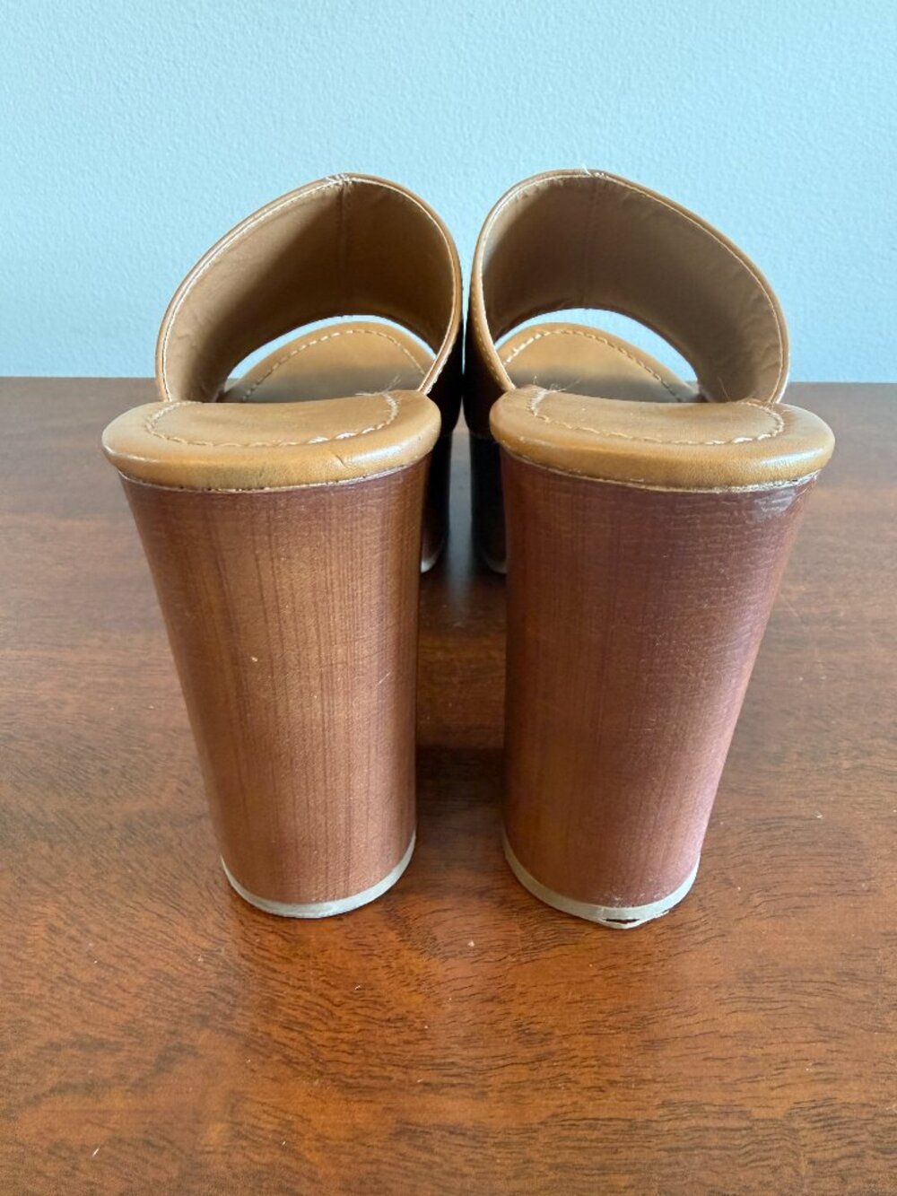 Madden Girl Hill Platform Slide Sandals Tan Open Toe Women's Size 7.5 - Picture 4 of 6